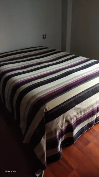 Funda Nórdica Rayas Beige y Morado para cama 1,50