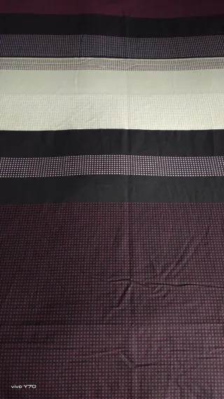 Funda Nórdica Rayas Beige y Morado para cama 1,50