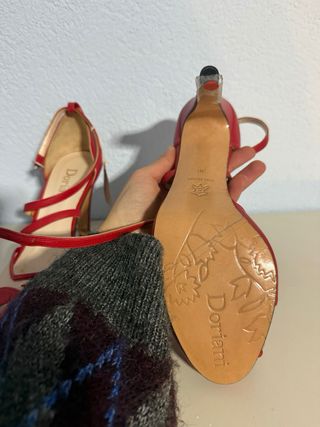Sandalias Doriani, de piel, rojas