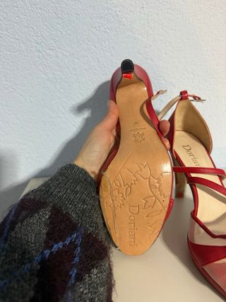 Sandalias Doriani, de piel, rojas