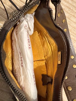 Bolso Tous Piel Serpiente Beige Marrón