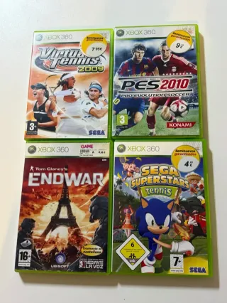 Lote 4 Juegos Xbox 360: PES 2010, Virtual Tennis 2