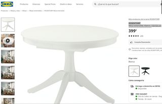 Mesa Redonda + 4 Sillas ROSENTORP y KÄTTIL