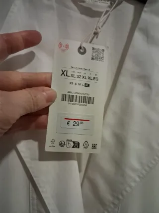 Blusa Zara Blanca Talla Xl