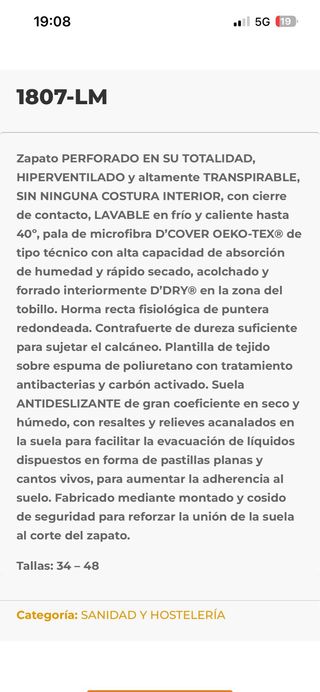 Zapato sanitario Dyan Talla 37 NUEVOS