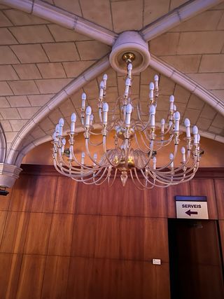 Lámpara de araña grande cristal y metal