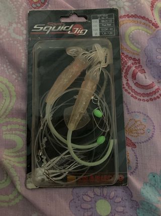 Señuelo pesca Soft Squid Jig Fluo Red