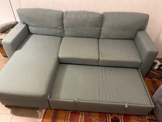 Sofá Chaiselongue 3 Plazas Azul