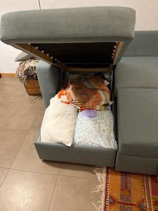 Sofá Chaiselongue 3 Plazas Azul