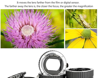 Tubos extensión digital Macro Canon EF: 13,21,31mm