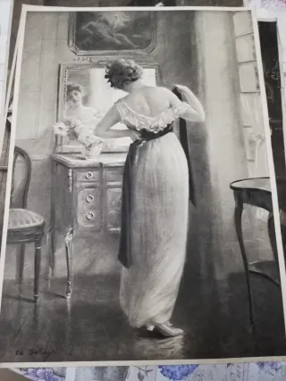 Lote de 6 láminas antiguas para enmarcar.