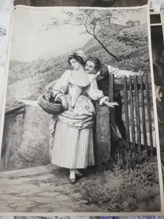 Lote de 6 láminas antiguas para enmarcar.