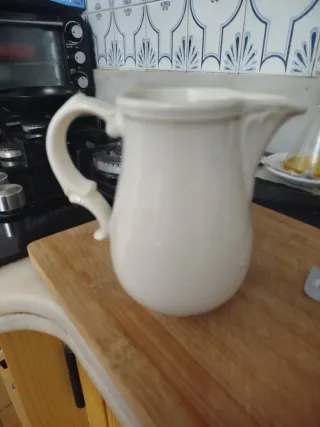 Jarra y Azucarero Naranco Cerámica Blanco