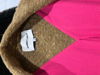 Abrigo Bimba y Lola largo lana rizo camel