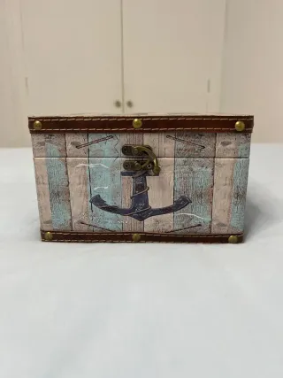 Caja decorativa náutica ancla