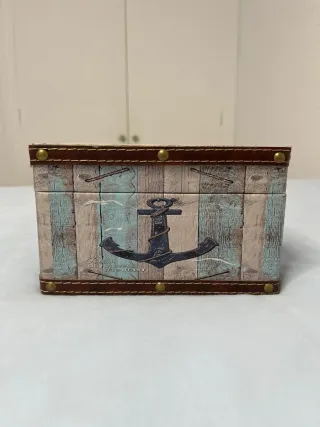 Caja decorativa náutica ancla