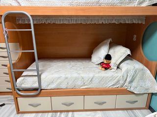 Litera doble madera y metal