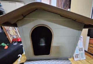 Caseta para perro/gato beige y marrón