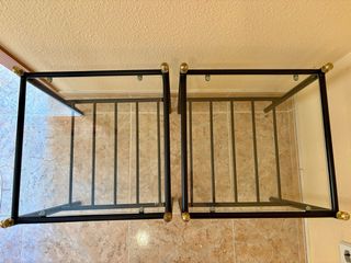 Mesitas de noche cristal y metal