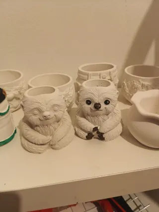 Vaso di cemento e gesso