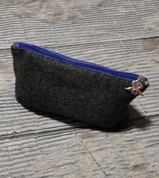 Neceser tela gris espiga