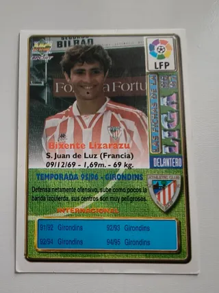 Lizarazu Nº288 Error 1996 1997 Mundi cromo.