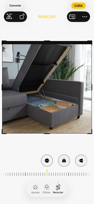 Sofá Cama con cofre Gris Tela