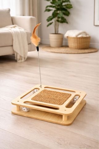 Brinquedo para gato com penas e bolas