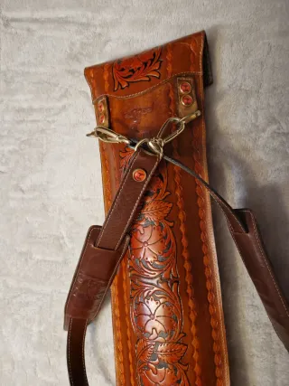 Taquera de cuero para tacos de billar