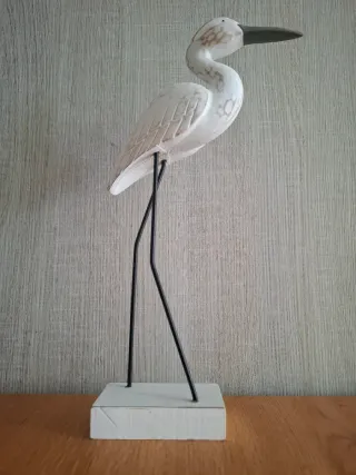 Airone decorativo in legno