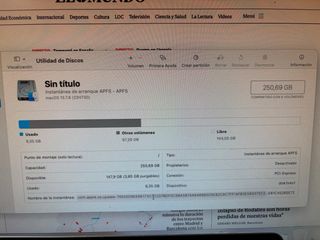 MacBook Pro 2017 8GB RAM 256GB SSD batería nueva