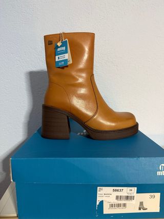 Botines Mustang Piel Marrón Talla 39