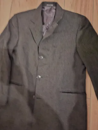Cappotto Leoncino Uomo Grigio Spigato Taglia 52