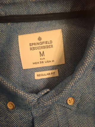 Camisa Springfield Azul Talla M 38-40