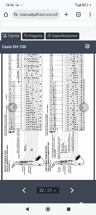 Saxofón Digital Casio DH-100 MIDI, funciona ok