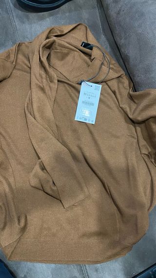 Jersey punto lazo marrón talla M