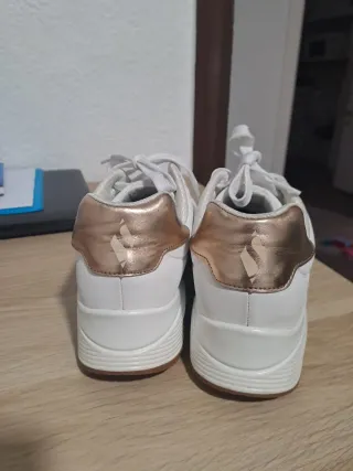 Bambas Skechers Mujer Talla 39 Blanco/Dorado