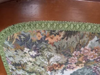 Conjunto comedor antiguo: 6 sillas tapizadas+mesa