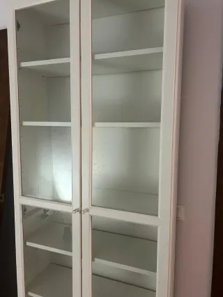 Armario Vitrina Blanco Madera y Cristal