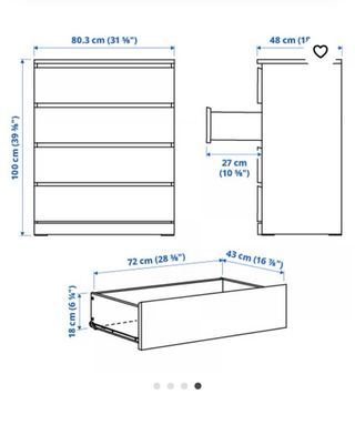 Cómoda Malm Ikea Blanca