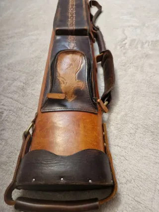 Taquera de cuero para tacos de billar