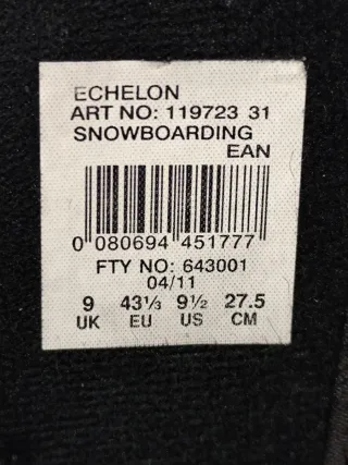 Botas Snowboard Salomon Talla 43