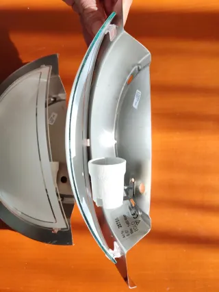 2 Apliques Lámparas Pared Cristal Metal