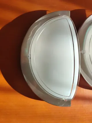 2 Apliques Lámparas Pared Cristal Metal