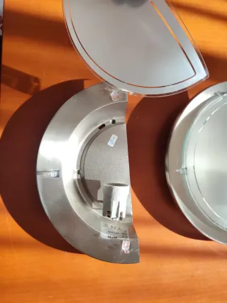 2 Apliques Lámparas Pared Cristal Metal