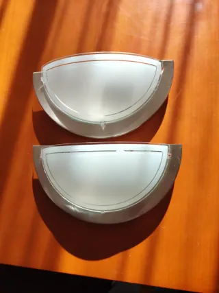 2 Apliques Lámparas Pared Cristal Metal