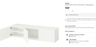 Mueble Salón Blanco/Vidrio 180cm