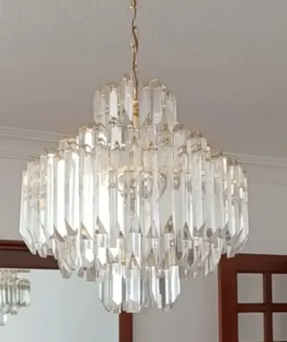 Lámpara de techo cristal y metal