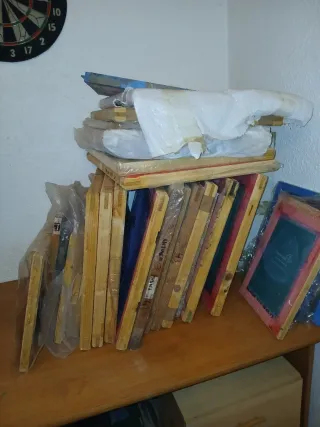 Lote 30 pantallas serigrafía usadas