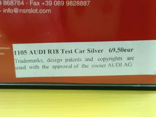Scalextric NSR Audi R8 TEST CAR A ESTRENAR